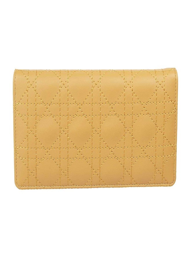 Mochi Womens Synthetic Yellow Bifold Clutch (One Size) - Image 3